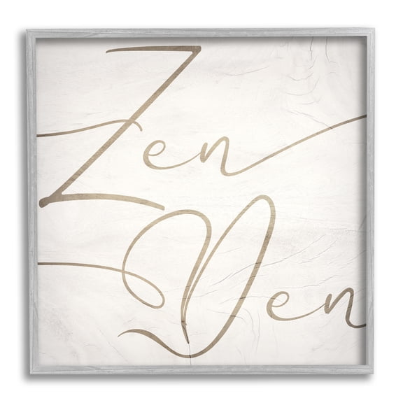Stupell Industries Zen Den Phrase Minimal Rustic Cursive Typography, 24 x 24, Design by Daphne Polselli