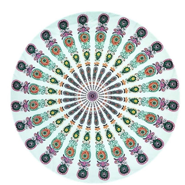 maskred Round Beach Throw Tapestry Printing Picnic Mat Beach Blanket Tapestry No.2