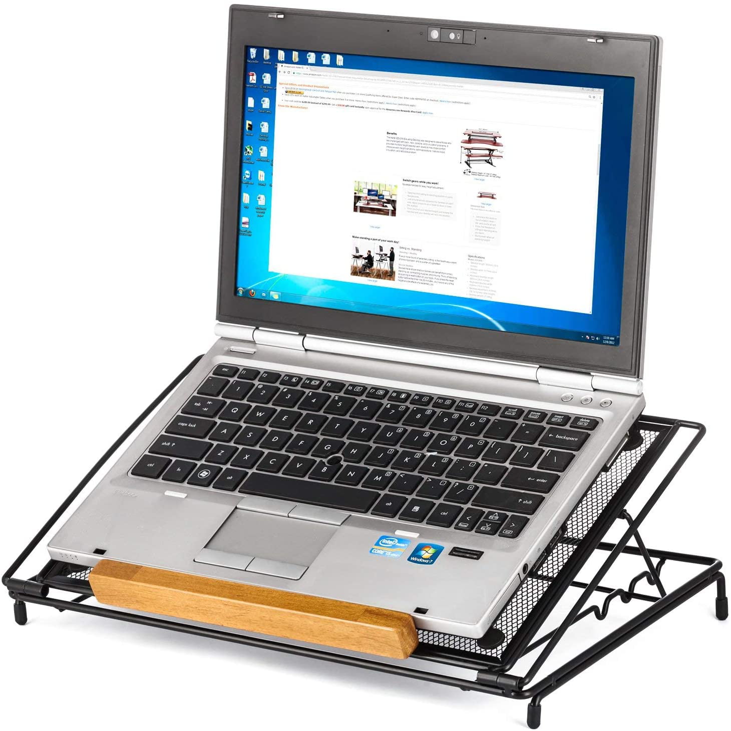 Black 9 X 14 1 Pack Halter Mesh Ventilated Adjustable Laptop Stand