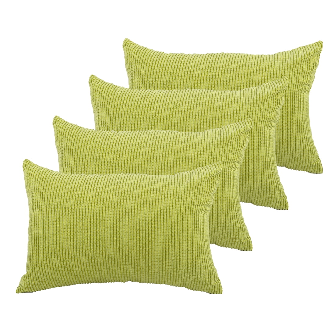 Unique Bargains 4Pack Corduroy Decorative Throw Pillow Covers Green