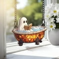 thumbnail image 3 of Lotusprinthandmade Cute Ghost Reading Book Bathroom Custom Shape Window Hanging Suncatcher 6in, 3 of 6
