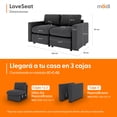 thumbnail image 2 of Sillón Loveseat Seccional Modular Adapti | Gris Carbón, 2 of 8