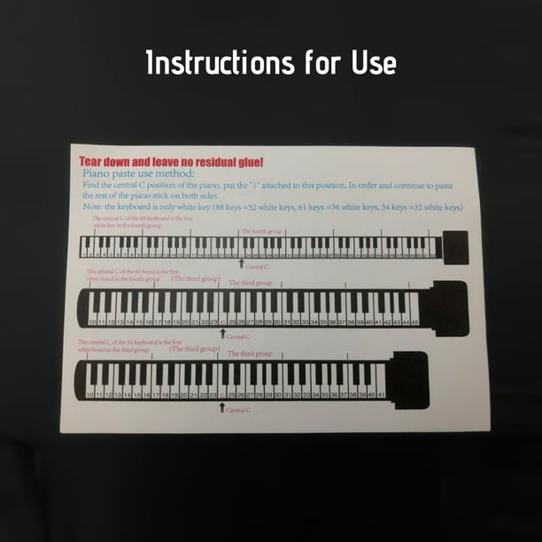 Autocollants de touches de clavier de piano pour débutants pour piano 88/61/54  touches 