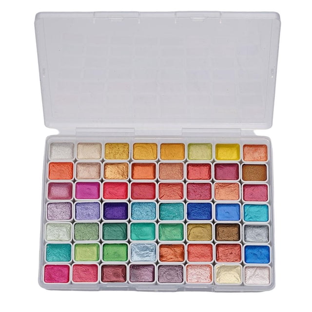 56 Colors Pearlescent Watercolour Paints Japanese Decoration Makeup Graffiti Flower Entwining Manic K3P2 Blooming