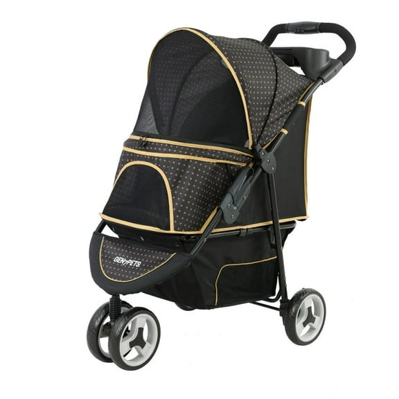 Gen7Pets Promenade 4 Wheeled 35"L Pet Stroller for Dogs up to 50 lb, Gold Nugget, 20 lb