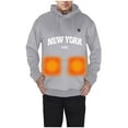 thumbnail image 4 of UJNDER Unisex Heated Hooded Sweatshirt USB Warming 5 Pullover Long Sleeve Winter Casual Grey XL, 4 of 7