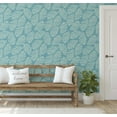 thumbnail image 5 of S4Sassy Fern Leaf Wallpaper - Blue Wall Covering, 25" x 120" Self-Adhesive Vinyl Wall Paper, Decorative Walls Wrap, Easy DIY Walls Covering For Bedroom, Living Room, Living Space, 5 of 9