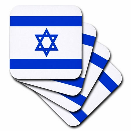 

3dRose Print of Proud Flag Of Israel Soft Coasters set of 8
