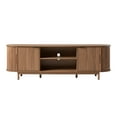 thumbnail image 5 of Walker Edison Modern Reeded 70” TV Stand with Open Storage - Mocha, 5 of 12