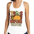 thumbnail image 2 of Tacos Before Vatos Tank Top Fitted Racerback Women's Medium White, 2 of 5