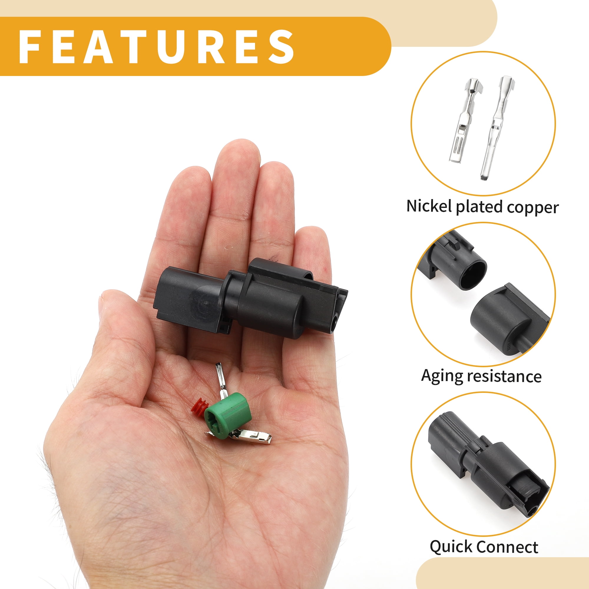 Unique Bargains A/C Compressor Connector Plug for Hyundai Plastic Black Waterproof