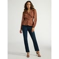 thumbnail image 2 of Sofia Jeans Women's Ruched Waist Top with Long Sleeves, Sizes XS-XXL, 2 of 4
