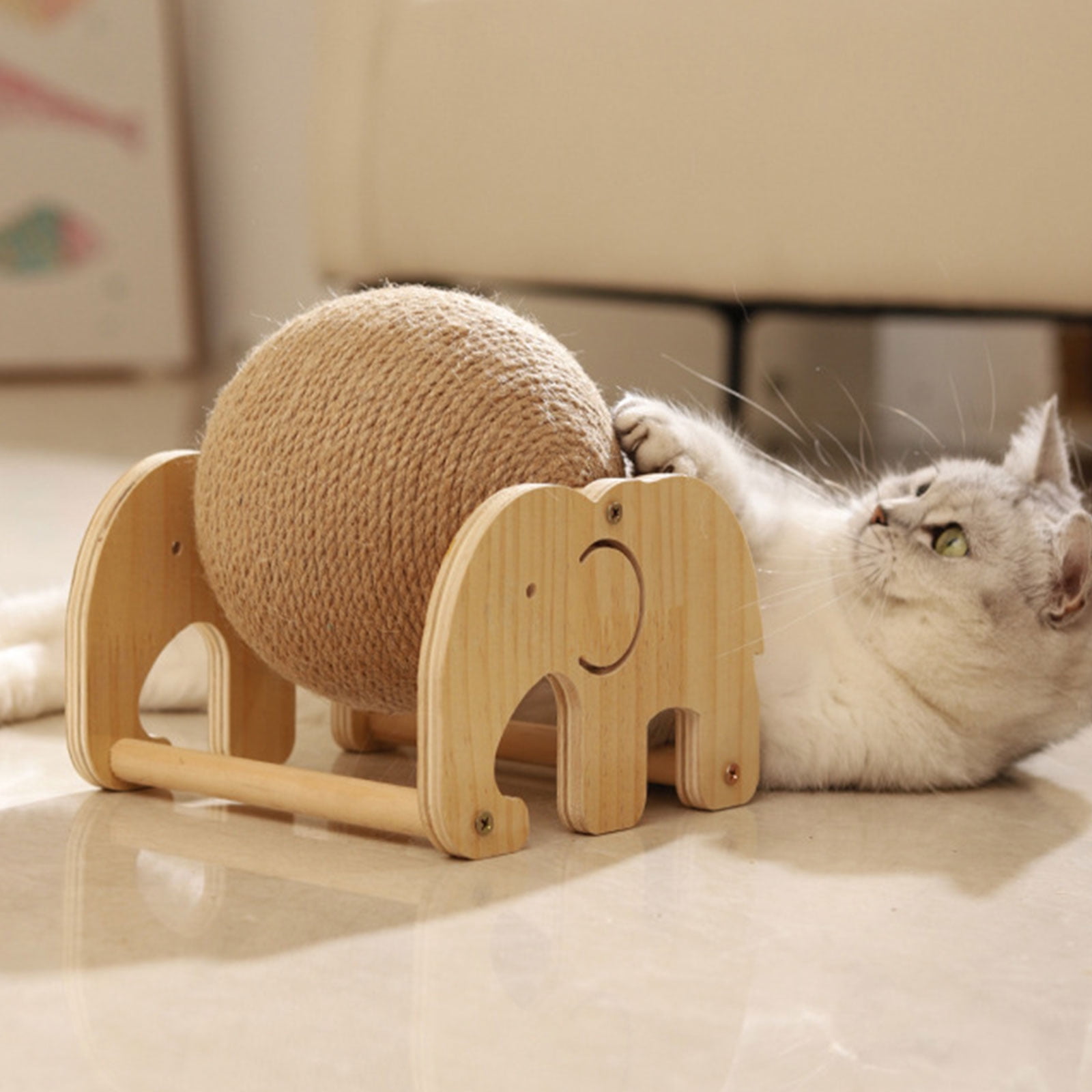 Heavy Density Cats Scratcher Sphere with Stable Stand Grinding Claws Card Sphere Cats Scratching Paper Sphere Scrapers Toy