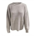 thumbnail image 4 of Lovskoo Sweaters for Women Winter Trendy Long Sleeve Round Neck Pullover Sweater Khaki, 4 of 4