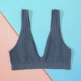 thumbnail image 5 of huanledash Deep V-neck Wide Shoulder Straps Ribbed Women Bra Seamless Push Up Gym Underwear Female Clothing, 5 of 8