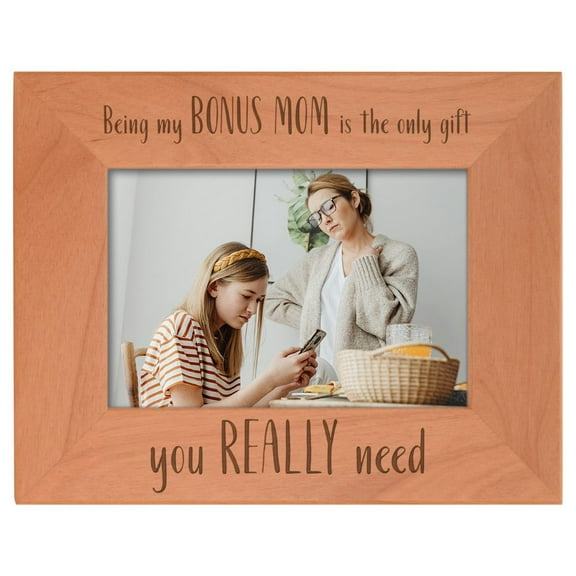 ThisWear Adoptive Mom Gifts For Women Being My Bon-s Mom Is The Only Gift You Really Need Wood Laser Engraved Landscape 4x6 Picture Frame