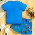 thumbnail image 6 of Baby Boy Outfits Toddler Clothes Children's Summer Cotton Solid Printed Short Sleeve Training 0 6 12 18 24 Months 2T 3T Shirt Shorts Set Hoodie Sweatshirt Tops and 2PCS, 6 of 9