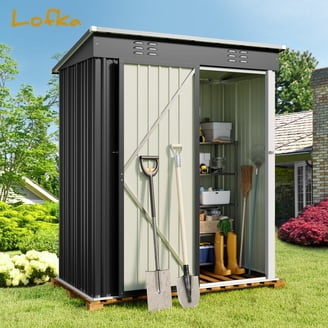 Sobaniilo 5x3x6FT Outdoor Steel Storage Shed, Lockable, Waterproof