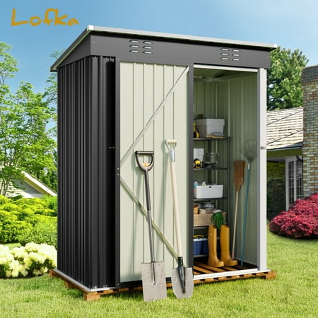 Lofka 5-Foot by 3-Foot Steel Outdoor Storage Shed