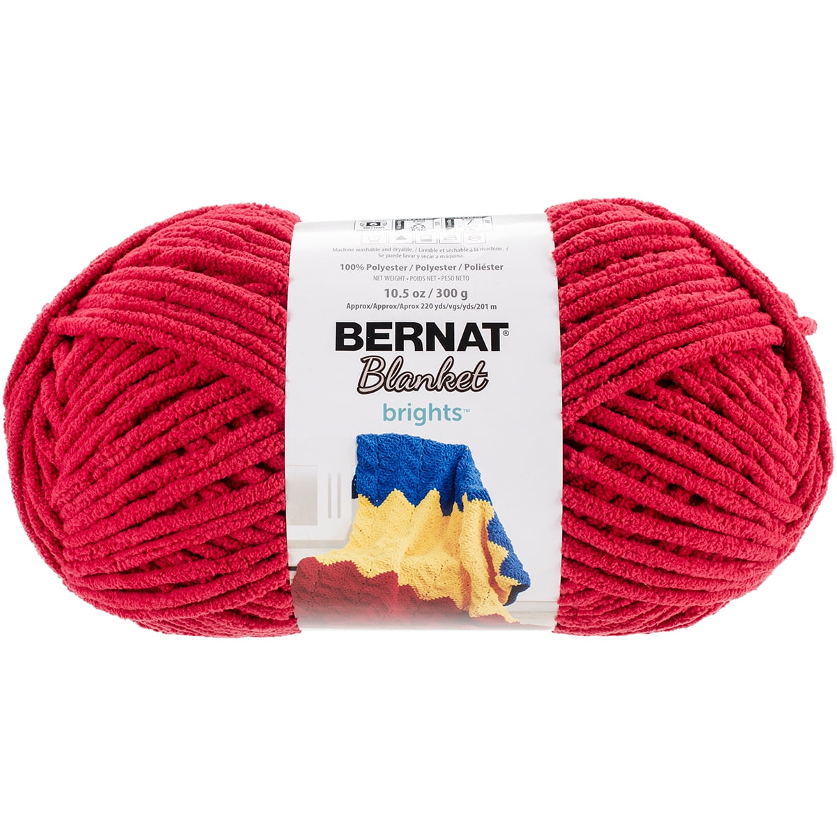 Bernat Race Car Red/Raspberry Blanket Brights Yarn, 220 yards Walmart
