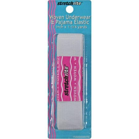 Woven Pajama Elastic 1" Wide 1-1/4 Yards-White
