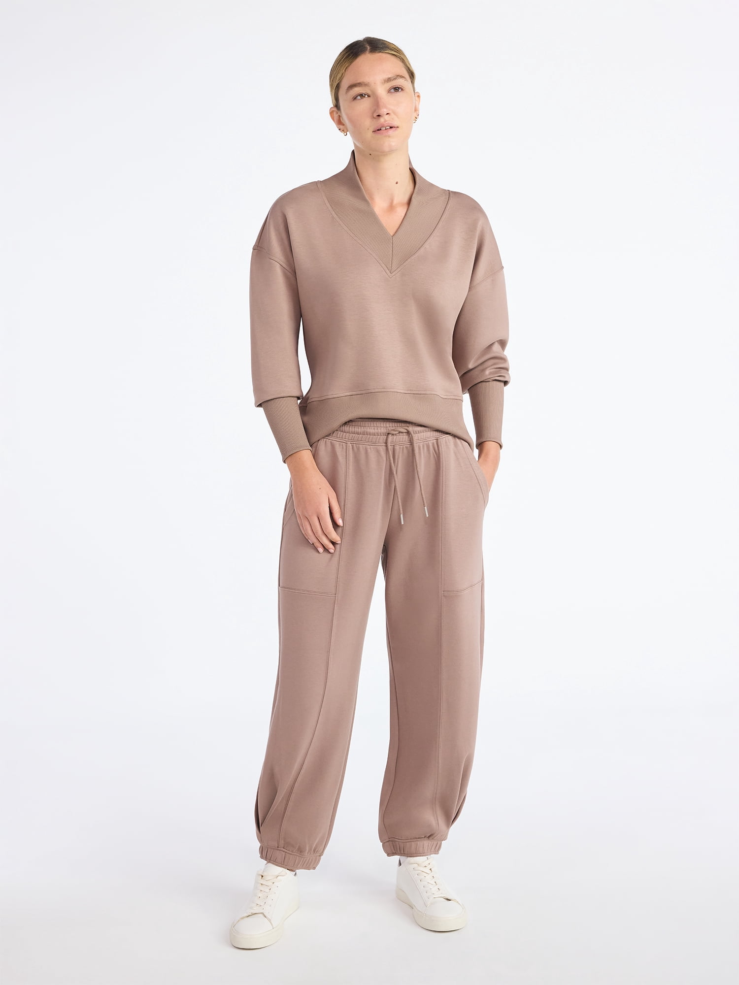 Scoop Women's and Women's Plus New Scubaknit Barrel Pants, Sizes XS-4X