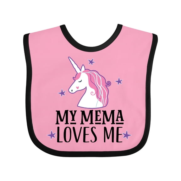 Inktastic My Mema Loves Me Girl Unicorn Girls Baby Bib