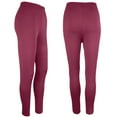 thumbnail image 4 of High Waisted Women's Leggings Womens Daily Solid Yoga Pants Elastic Mid Waist Workout Pants Casual Sport Trousers Leggings,Red Women's Legging XL, 4 of 4