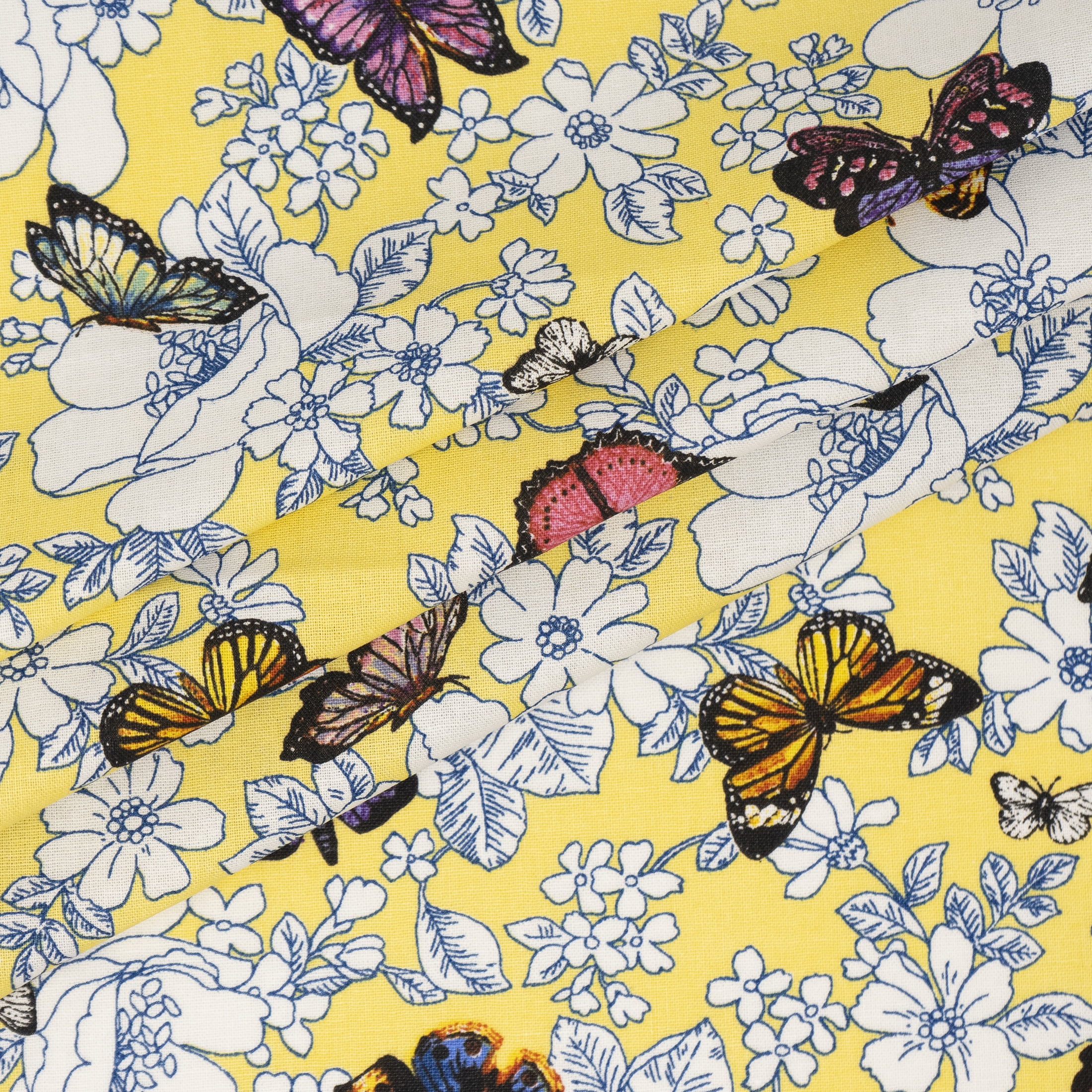Waverly Inspirations 1 Yard Cut 100% Cotton Prints Fabric, Floral Maize, 44" Wide for Quilting & Sewing