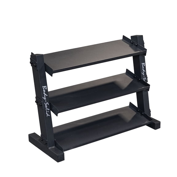 Body Solid - GDR34B 3 Tier Horizontal Vinyl, Neoprene Dumbbell Rack