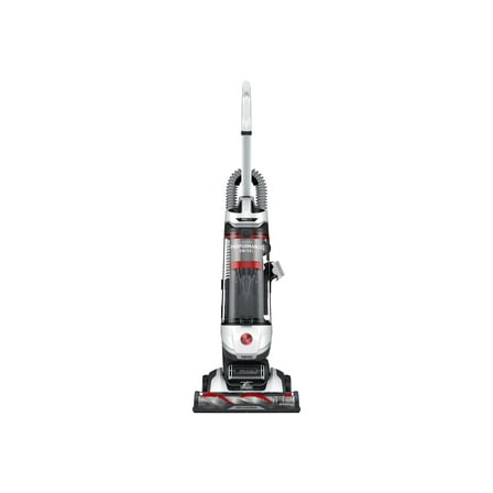 Hoover Bagless Upright Vacuum, High Performance, Pet Friendly, Swivel Design, with Dusting Brush, Extension Wand, HEPA Filter, Crevice & Upholstery Tool, 110 V Red/Grey