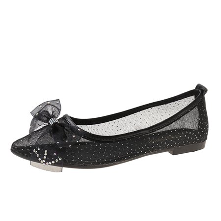 

Casual Shoes for Women Fashion Summer Women Casual Shoes Pointed Toe Shallow Mouth Bow Rhinestone Flat Lightweight Women Casual Shoes Mesh Black 37
