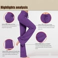 thumbnail image 4 of frariair Womens Yoga Pants with Pockets Plus Size Flare Leg Leggings Stretchy High Waisted Bootcut Wide Leg Yoga Pant Purple 1 PC, 4 of 8