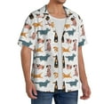 thumbnail image 2 of Kdxio Men's Hawaiian Shirt for Men Short Sleeve Shirt Dogs Pug Summer Casual Holiday Beach Button Down T-Shirts, 2 of 5