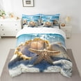 thumbnail image 2 of Erosebridal Coastal Marine Bed in a Bag Twin size, Kawaii Seashell Bed Set, Cartoon Beach Decor, Reversible 7pcs, 2 of 5