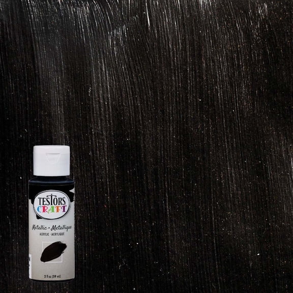 Testors 2 Oz. Acrylic Metallic Craft Paint, Black 292492