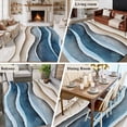 thumbnail image 6 of Blue Beige Large Area Rugs for Bedroom Living Room, Soft Non Slip Carpet Bedside Rug, Coastal Vintage Modern Abstract Art Rectangular Floor Cover Kitchen Accent Rug 5'x7' for Dining Room/Office, 6 of 9
