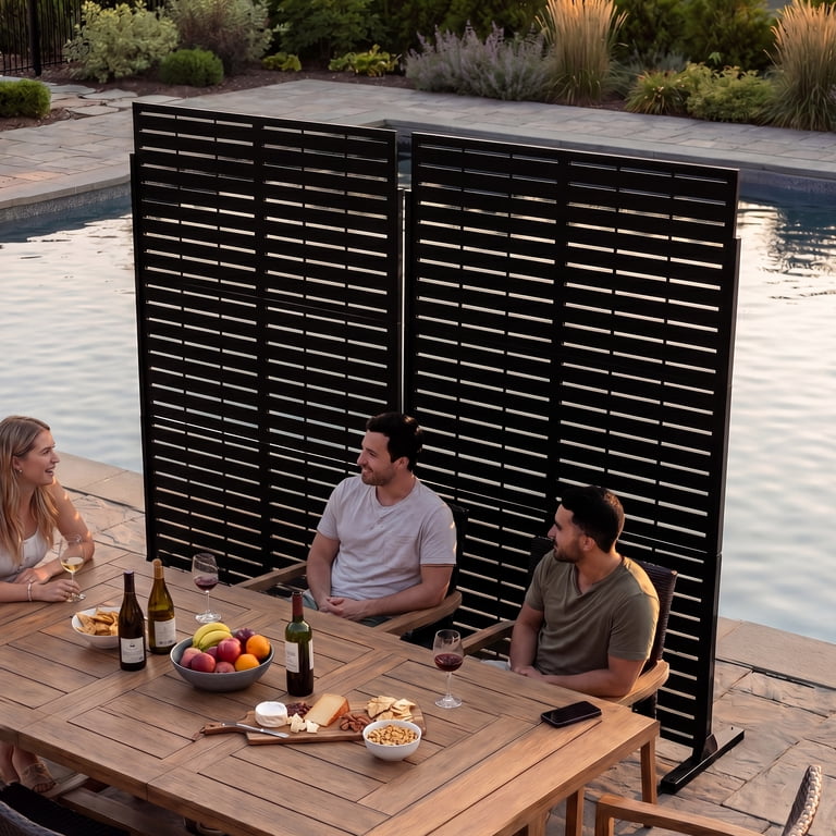 FOOWIN Metal Privacy Screen, Decorative Galvanized Steel photo 8