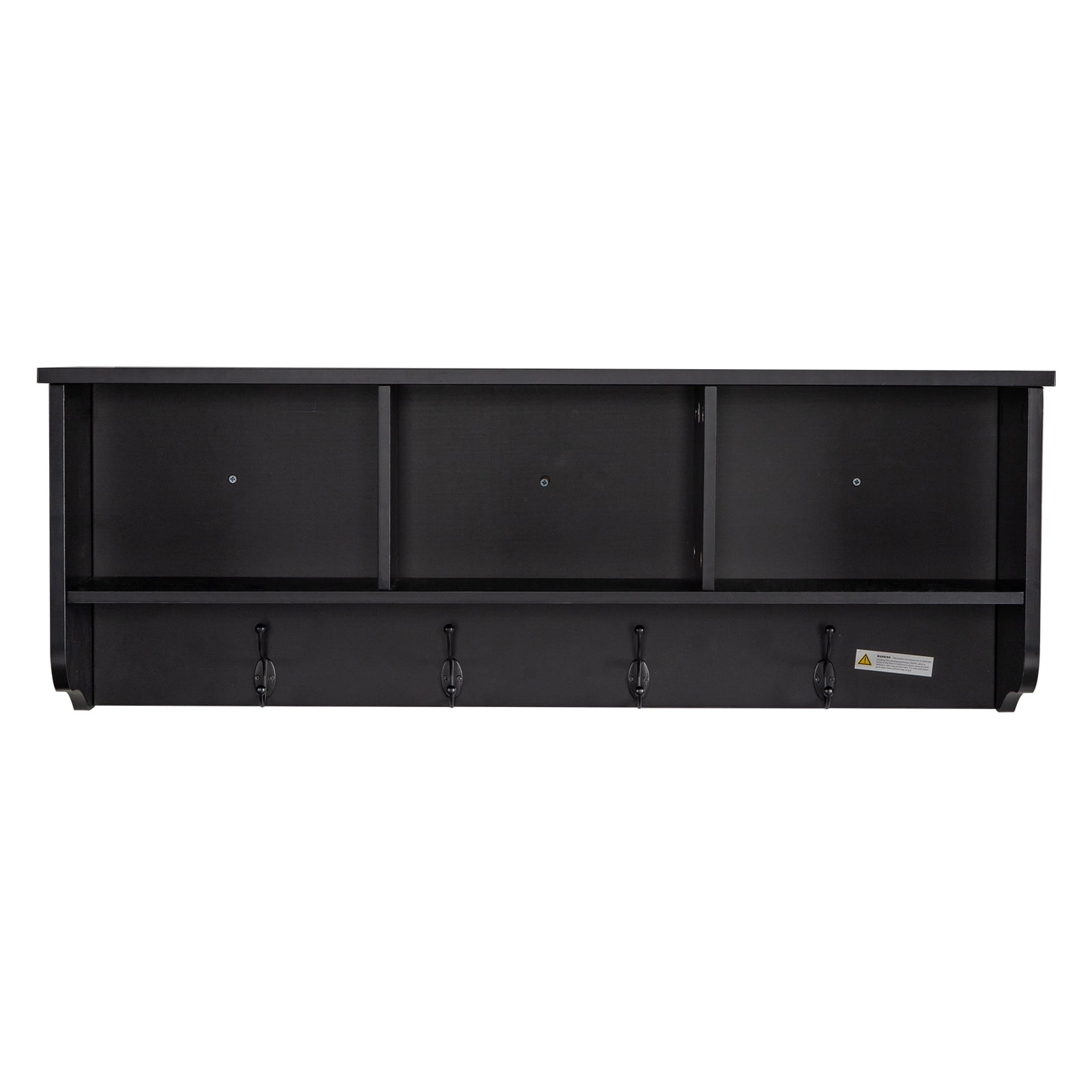 Kepooman Decorative Coat Rack for Wall Mount - Stylish Rustic Shelf with 3 Cubby and 4 Hook - Perfect Key Holder and Towel Rack to Simplify Your Home, Black Kepooman Decorative Coat Rack for Wall Mount - Stylish Rustic Shelf with 3 Cubby and 4 Hook - Perfect Key Holder and Towel Rack to Simplify Your Home, Black