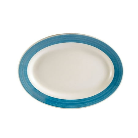 

Rainbow Oval Platter Rolled Edge Blue 10-3/8 W X 7-1/8 L X 1-1/4 H Stoneware Blue