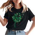thumbnail image 4 of Meichang T-Shirts Verts pour Femmes T-Shirts de la Saint-Patrick Imprimé Trèfle T-Shirts Verts Hauts à Manches Courtes Col Rond T-Shirts Chanceux, 4 of 7