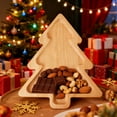 thumbnail image 5 of Mas Shaped Wooden Snack Tray Festive Serving Platter For Holiday Parties Xmas Dessert & Candy Holder Natural Food Dish Ideal For Home/Party Use Fruit Plate Home Decor, 5 of 7