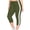 Army Green, variant on Naittoop Women's Side Striped Yoga Pants Comfortable Lightweight Yoga Leggings Classic Solid Color Capri Pants Summer Workout