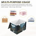 thumbnail image 7 of Foldable Fabric Storage Bin With Handle Collapsible Basket Box Storage With Lid Organizer Illuminated by Moonlight, 7 of 7