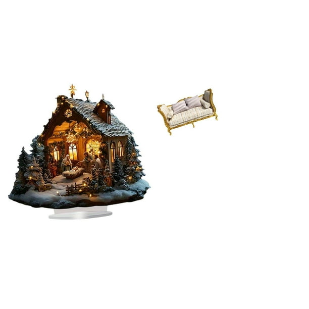 Adorno De Sofá En Miniatura Independiente De Acrílico, Decoración De Mesa Decorativa Con Base Para Casa De Muñecas, Fiesta, Hogar, Estantería, Festival, Dormitorio, Muebles De Simulación