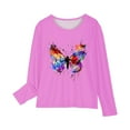 thumbnail image 4 of Zwiiyzr Toddler Baby Girl Long Sleeve Sweatshirt Tops Basic Solid Color Sweater Shirts Kid Fall Clothes 3-14 Years Pink, 4 of 5