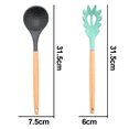 thumbnail image 2 of Juego de utensilios de cocina de silicona, juego de utensilios de cocina de silicona de madera de bambú, juego de utensilios de silicona, 2 uds., 2 of 5