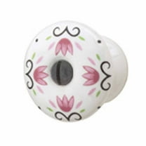 White Porcelain Tulip Knob 1 in. Dia. Cabinet Dresser Drawer Door knob w/Screws | Renovators Supply