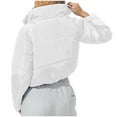 thumbnail image 3 of Herrnalise Jackets For Women Fashion Zipper Coat Long Jacket Winter Long Sleeve Short Down Cotton Shackets For Women 2024 fall White,M, 3 of 7