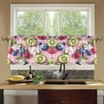 thumbnail image 4 of Yayeee Kitchen Curtains Tier Set of 2 Light Filtering 57"x36" Over Sink Window Panels, Pink Blueberries, 4 of 7